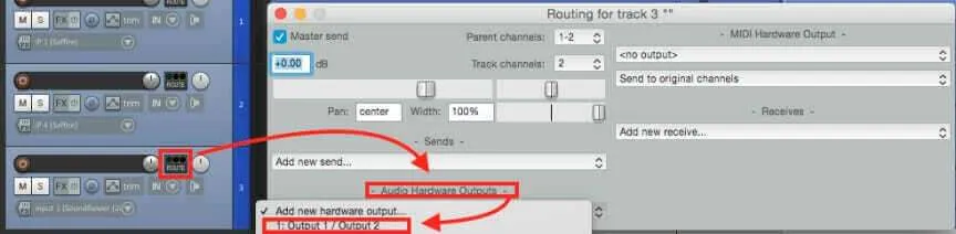 Track routing configuration