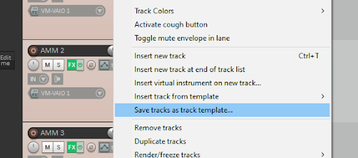 Save as track template menu